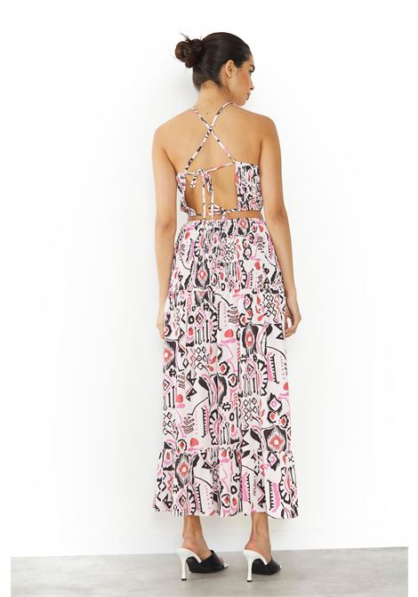 LADIES TOP GLAMOROUS | Top | TM0507PINK MULTI ABSTRACT